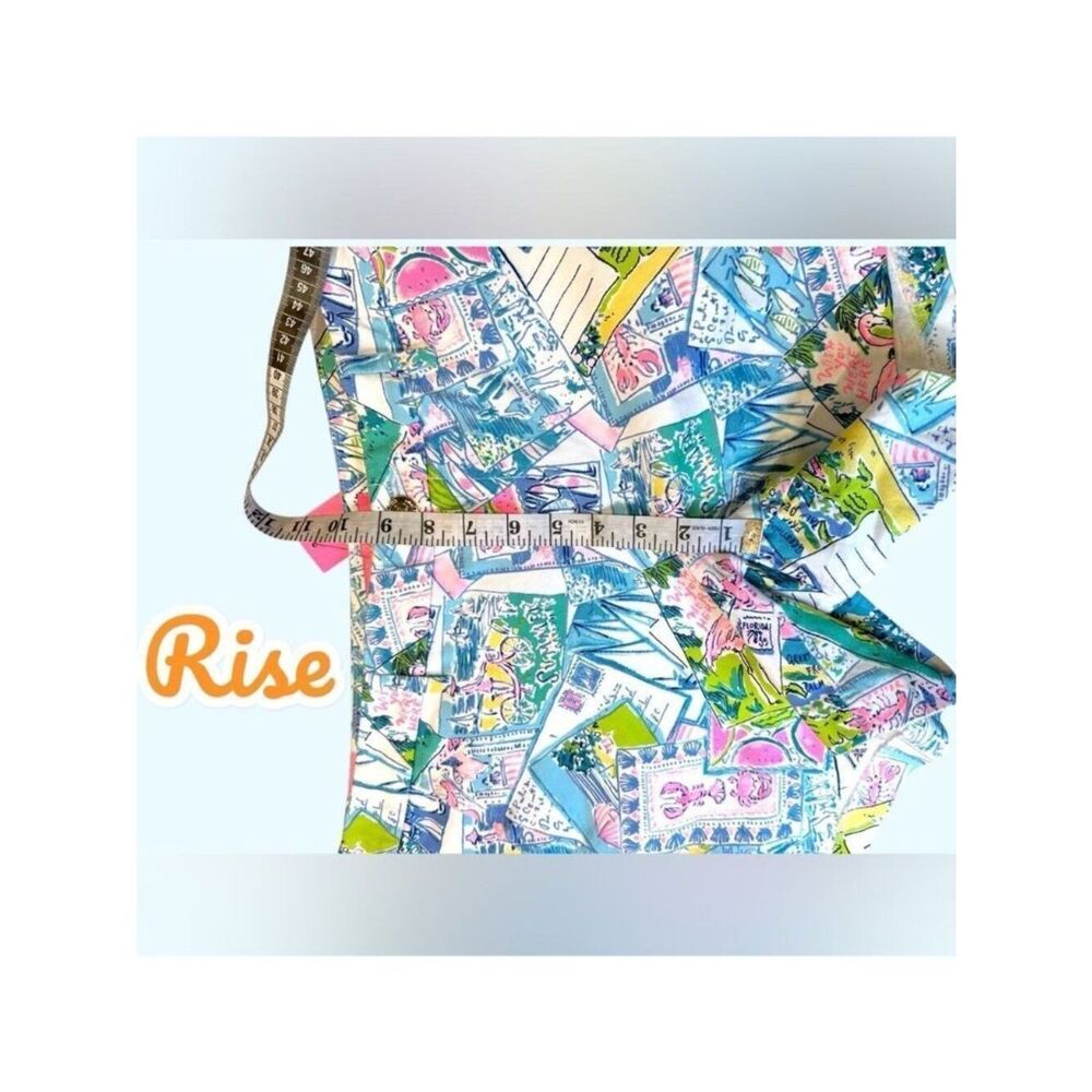 Lilly Pulitzer Callahan Stretch Shorts 10 Wish You Were Here 5” Travel Postcard - Picture 11 of 12